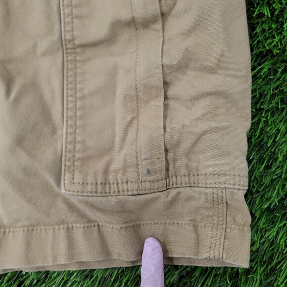 CARHARTT Canvas Cargo Shorts 36x10 Brown Baggy Workwear Relaxed Fit - Picture 5 of 13